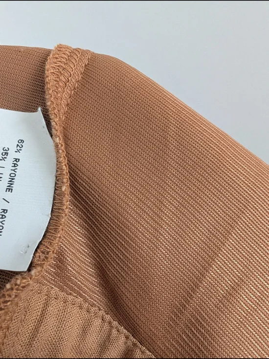 Tie-Back Ruffle Strap Crop Top - Tan - Picture 3 of 4